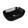 Eros SMILE 3 - PULTRA ültethető - Top Counter - porcelán mosdó - MATT FEKETE - 46,5 x 32,5 x 13 cm