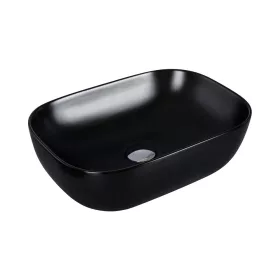   Eros SMILE 3 - PULTRA ültethető - Top Counter - porcelán mosdó - MATT FEKETE - 46,5 x 32,5 x 13 cm