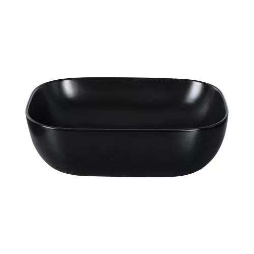 Eros SMILE 3 - PULTRA ültethető - Top Counter - porcelán mosdó - MATT FEKETE - 46,5 x 32,5 x 13 cm