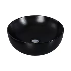   Eros RAISE - PULTRA ültethető - Top Counter - porcelán mosdó - MATT FEKETE - O - Ø 41 cm