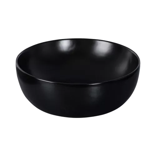 Eros RAISE - PULTRA ültethető - Top Counter - porcelán mosdó - MATT FEKETE - O - Ø 41 cm