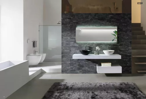 Eros RAISE - PULTRA ültethető - Top Counter - porcelán mosdó - O - Ø 41 cm