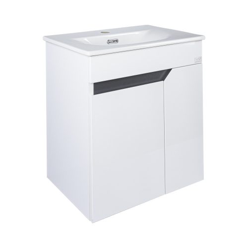 TMP VISION 50 fali függesztett fürdőszobai bútor - SKY 3 E-8099-50 porcelán mosdóval - 51 x 40 cm