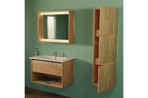 TMP NORD CRAFT 60 fali függesztett fürdőszobabútor - SKY E-8099-60 porcelán mosdóval- 61 x 46 cm