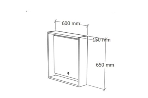 TMP NORD CRAFT tükrös szekrény LED világítással - érintő kapcsolóval - 60 x 65 cm