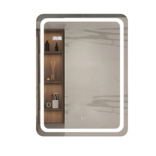 Viva AURA fürdőszoba tükör - érintőkapcsolós - páramenetesítős - órával - LED - ÁLLÓ - 60 x 80 cm