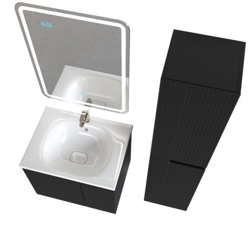 Viva AURA fürdőszoba tükör - érintőkapcsolós - páramenetesítős - órával - LED - ÁLLÓ - 60 x 80 cm