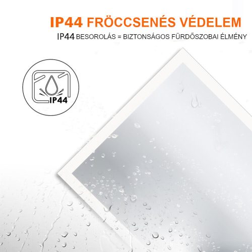 Viva AURA fürdőszoba tükör - érintőkapcsolós - páramenetesítős - órával - LED - ÁLLÓ - 60 x 80 cm