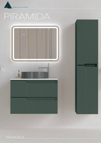 Viva AURA fürdőszoba tükör - érintőkapcsolós - páramenetesítős - órával - LED - FEKVŐ - 80 x 60 cm