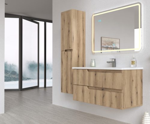 Viva AURA fürdőszoba tükör - érintőkapcsolós - páramenetesítős - órával - LED - FEKVŐ - 100 x 70 cm