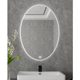   Viva AURA PINO 60 fürdőszoba tükör - érintésmentes - AMBIENT LED - ELIPSZIS -ÁLLÓ - 60x80 cm