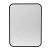 Viva AURA DELTA fürdőszoba tükör - érintőkapcsolóval - FEKETE - LED - SZÖGLETES - 60 x 65 cm