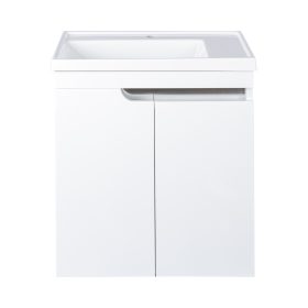   Piramida EURIDIKA 60 LH fali fürdőszobabútor - műmárvány mosdóval - 2 ajtós - 60 x 64 x 38 cm