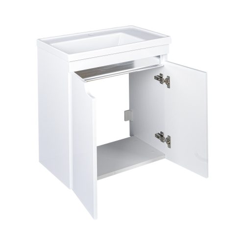 Piramida EURIDIKA 60 LH fali fürdőszobabútor - műmárvány mosdóval - 2 ajtós - 60 x 64 x 38 cm