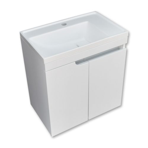 Piramida EURIDIKA 60 LH fali fürdőszobabútor - műmárvány mosdóval - 2 ajtós - 60 x 64 x 38 cm