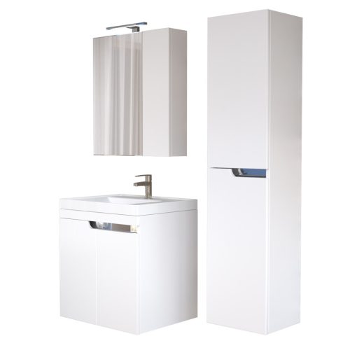 Piramida EURIDIKA 60 LH fali fürdőszobabútor - műmárvány mosdóval - 2 ajtós - 60 x 64 x 38 cm