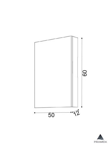 Piramida KARMA L Tükrös fürdőszobai szekrény - 50 x 60 x 12 cm