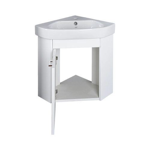 VivaStyle ARDA fali sarokszekrény CeraStyle ARDA porcelán sarokmosdóval 46 x 46 cm - BALOS