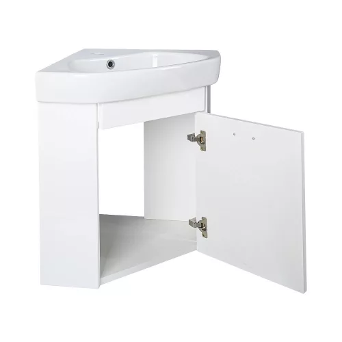 VivaStyle ARDA fali sarokszekrény CeraStyle ARDA porcelán sarokmosdóval 46 x 46 cm - JOBBOS