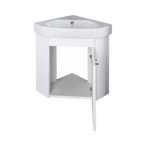 VivaStyle ARDA fali sarokszekrény CeraStyle ARDA porcelán sarokmosdóval 46 x 46 cm - JOBBOS