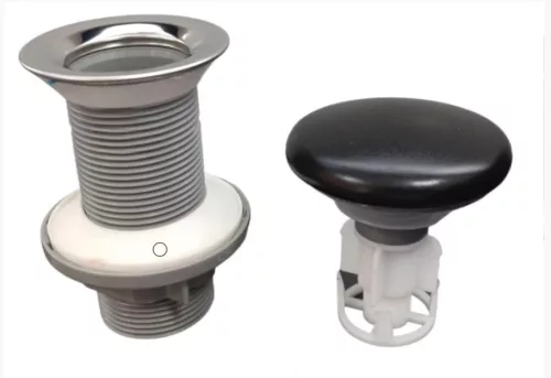 Klikk - klakk leeresztő - MATT FEKETE - porcelán - túlfolyó NÉLÜLI mosdókagylóhoz - 5/4" - Ø 73 mm