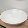 Klikk - klakk leeresztő - MATT FEHÉR - porcelán - túlfolyó NÉLKÜLI mosdókagylóhoz - 5/4" - Ø 73 mm