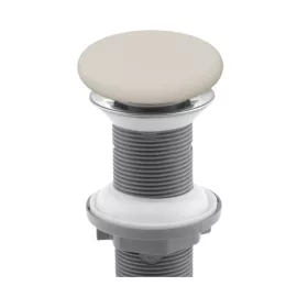   Klikk - klakk leeresztő - MATT BÉZS - porcelán- túlfolyó NÉLKÜLI mosdókagylóhoz- 5/4"- Ø 73 mm