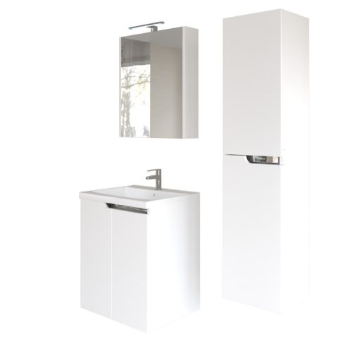 Piramida BETA fali fürdőszoba - ÁLLÓSZEKRÉNY - fehér - 35 x 150 x 30 cm