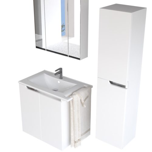 Piramida BETA fali fürdőszoba - ÁLLÓSZEKRÉNY - fehér - 35 x 150 x 30 cm