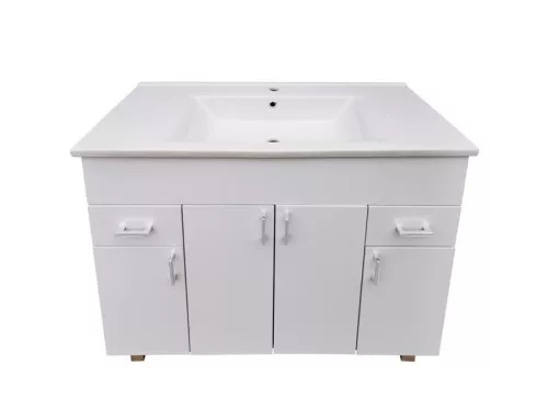 VivaStyle EKONOMIK PLUS 100 lábon álló fürdőszobabútor Sanovit SOFT 13100 mosdóval - 100 x 45,5 cm