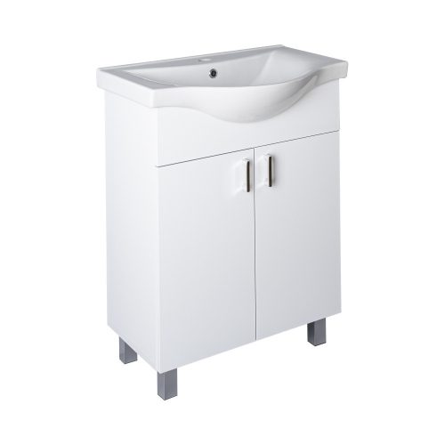 VivaStyle EKONOMIK 65 lábon álló 2 ajtós fürdőszobabútor Sanovit ALBATROS 10065 mosdóval 64,5x46,5