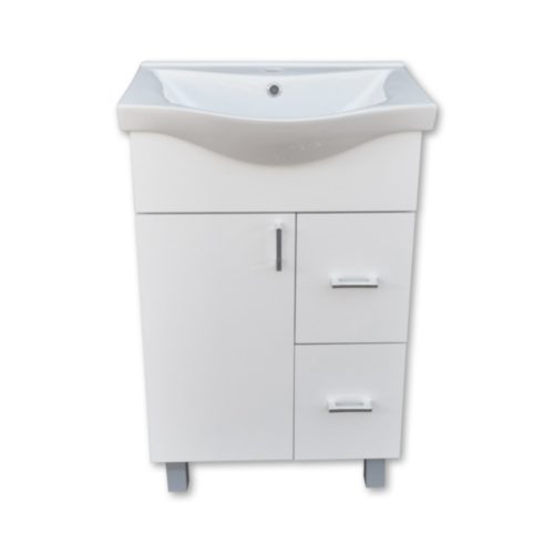 VivaStyle BIANKA 55 lábon álló fürdőszobabútor 2 fiókos Sanovit ALBATROS 10055 mosdókagyló 55x45 cm