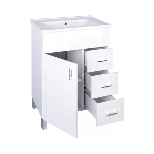 VivaStyle KARINA 65 lábon álló fürdőszobabútor 3 fiókos Sanovit ATRIA 9065 mosdóval 65 x 45,5 cm