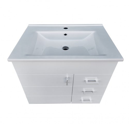 VivaStyle KARINA 75 lábon álló fürdőszobabútor 3 fiókos Sanovit ATRIA 9075 mosdóval 75 x 45,5 cm