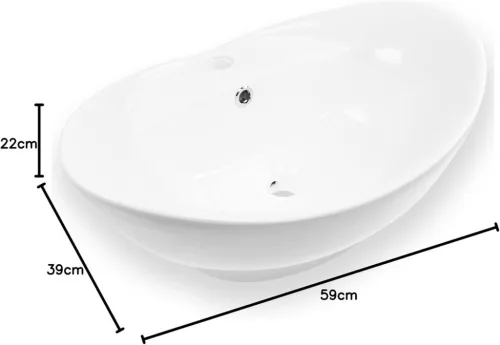 Eros GONDOLA - PULTRA ültethető - Top Counter - porcelán mosdó - 59 x 39 x 21 cm