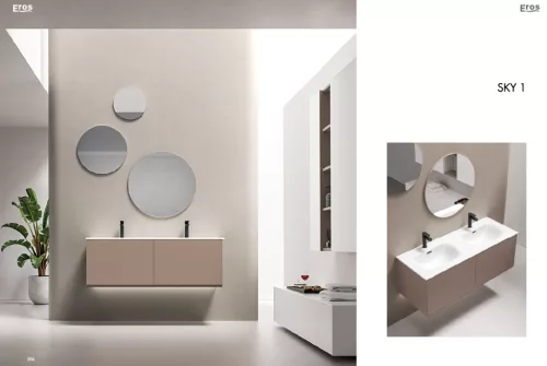 Eros SKY 1 - beépíthető mosdó DUPLA - 121 x 46 cm