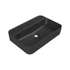   CeraStyle HERA - PULTRA ültethető - Top Counter - porcelán mosdó - MATT FEKETE - 60 x 42 cm