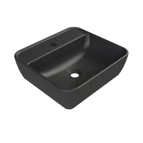   CeraStyle ONE - PULTRA ültethető - Top Counter - porcelán mosdó -  - MATT FEKETE - 46 x 42 cm