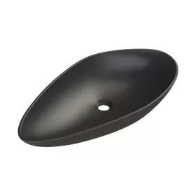   CeraStyle OLIVE - PULTRA ültethető - Top Counter - porcelán mosdó - MATT FEKETE -75 x 38 cm