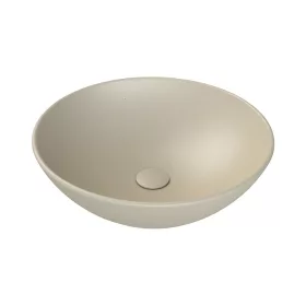   CeraStyle ZERO - PULTRA ültethető - Top Counter - porcelán mosdó - O - MATT BÉZS - Ø 46 cm