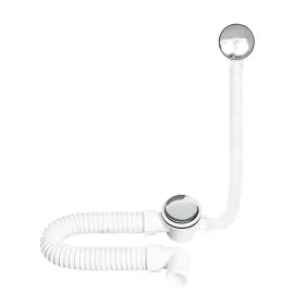   TEXO kádszifon - KRÓM - le- és túlfolyó flexibilis csővel - Ø 5/4" x 0,5 m x Ø 40 mm