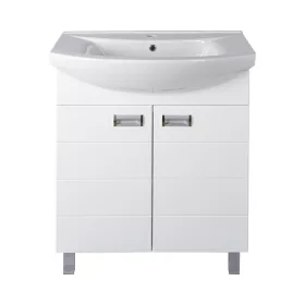   Viva SZQUARE 55 lábon álló fürdőszobabútor Sanovit ZENON 6055 porcelán mosdóval 55 x 44 cm