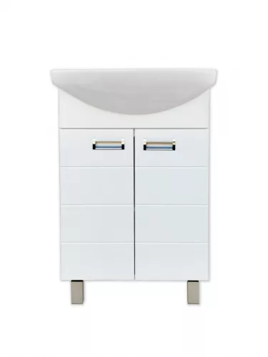 Viva SZQUARE 55 lábon álló fürdőszobabútor Sanovit ZENON 6055 porcelán mosdóval 55 x 44 cm