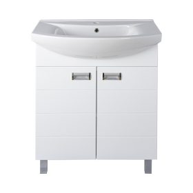   Viva SZQUARE 65 lábon álló fürdőszobabútor Sanovit ZENON 6065 porcelán mosdóval 65 x 47 cm