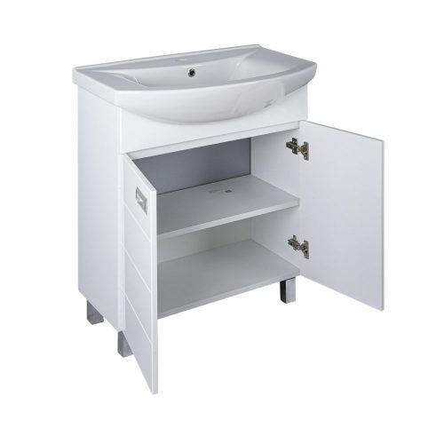 Viva SZQUARE 65 lábon álló fürdőszobabútor Sanovit ZENON 6065 porcelán mosdóval 65 x 47 cm