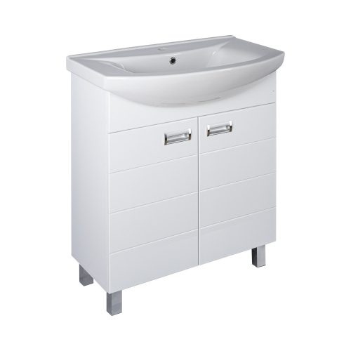 Viva SZQUARE 75 lábon álló fürdőszobabútor Sanovit ZENON 6075 porcelán mosdóval 75 x 49,8 cm