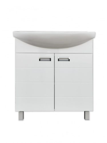 Viva SZQUARE 75 lábon álló fürdőszobabútor Sanovit ZENON 6075 porcelán mosdóval 75 x 49,8 cm