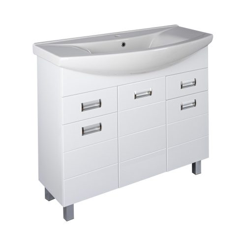 Viva SZQUARE 85 lábon álló fürdőszobabútor Sanovit ZENON 6085 porcelán mosdóval 86 x 50 cm