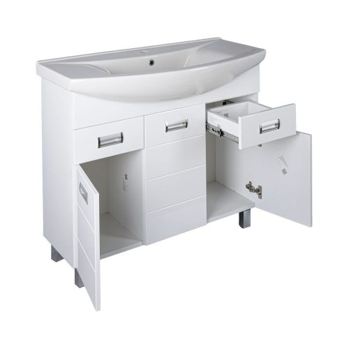 Viva SZQUARE 85 lábon álló fürdőszobabútor Sanovit ZENON 6085 porcelán mosdóval 86 x 50 cm