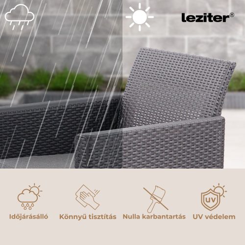 Claire 4 személyes kerti bútor garnitúra párnatartós asztallal